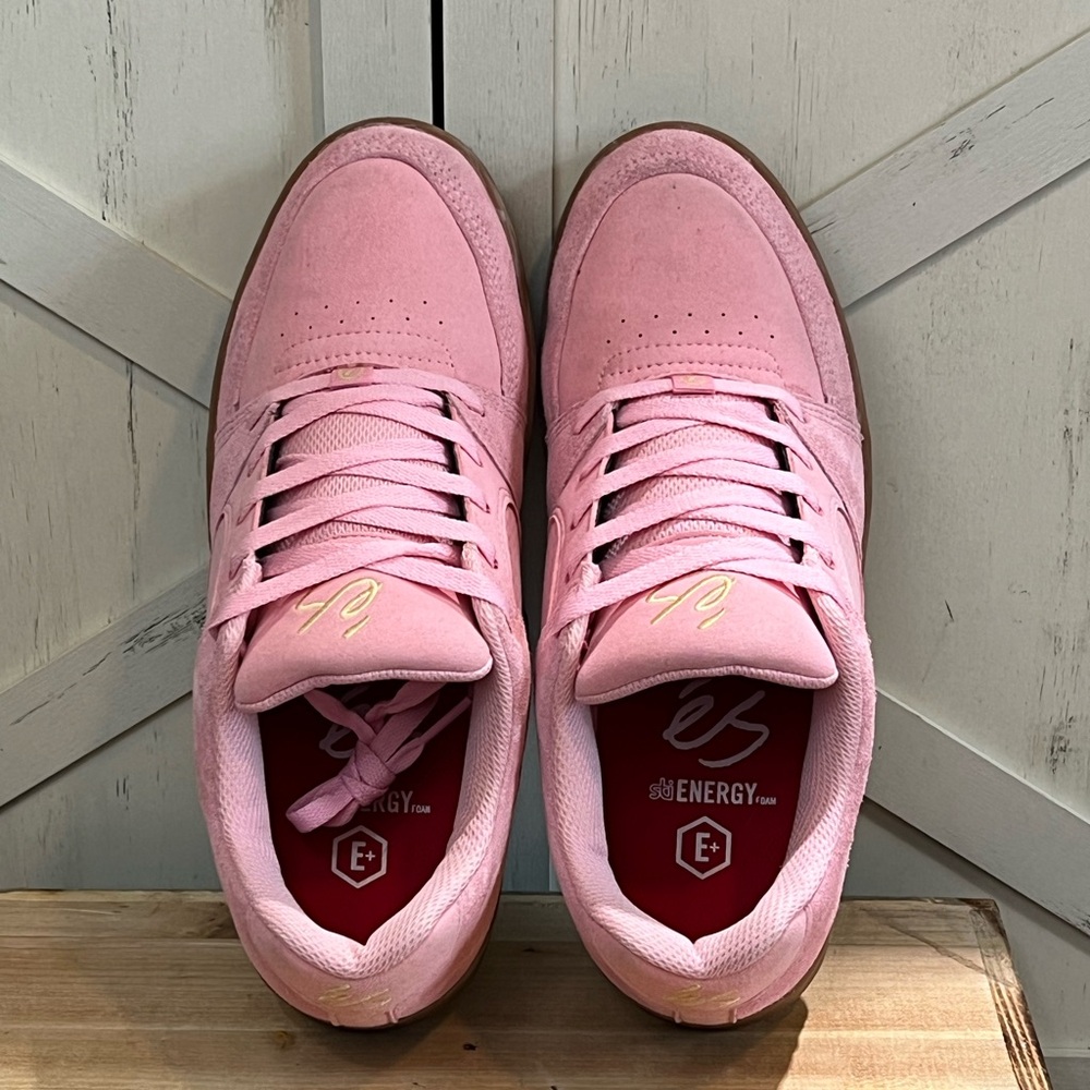 éS Accel Slim Suede Skate Shoe in the "Pink & Gum" Mens 9 Women’s 10.5 - Picture 8 of 11